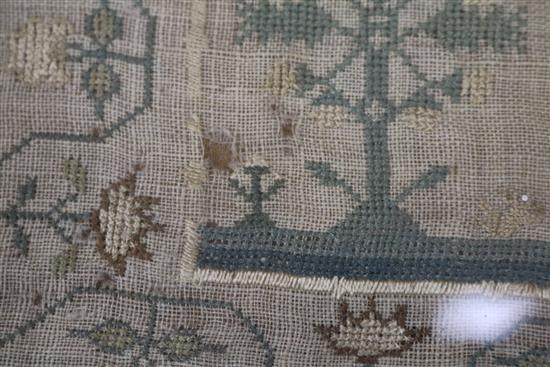 A Victorian sampler 34 x 34cm